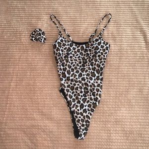 Cheetah Print One Piece Bikini